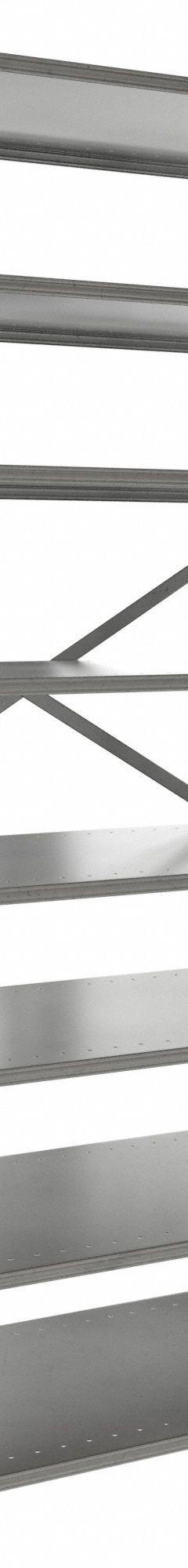 HALLOWELL Metal Shelving: Standalone, Medium-Duty, 48 in x 24 in, 84 in Overall Ht, 8 Shelves (MPN F4713-24HG). Key specifications — Frame Material: Steel; Shelving Material: Steel; Assembled: Unassembled; Color: Gray; Brand: HALLOWELL.
