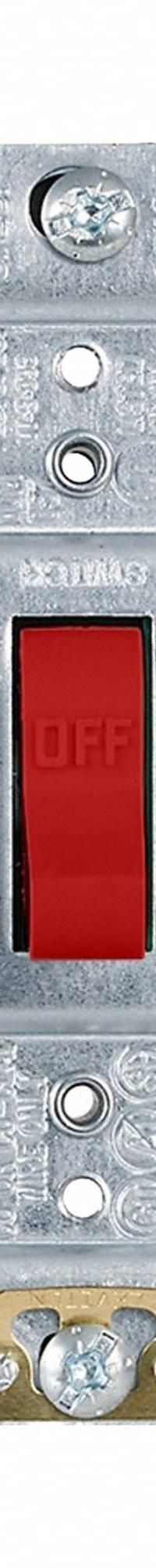 LEVITON Wall Switch: Toggle Switch, Double Pole, Maintained, Red, 120/277V AC, 30 A (MPN 3032-2R). Key specifications — Illuminated: No; Voltage Rating: 120/277V AC.