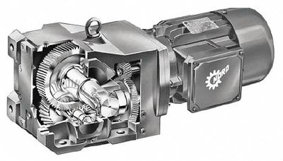 NORD Gearmotor: Right Angle, Single Output Shaft, 3-Phase, TEFC, 43 RPM - Right Angle Shaft Washdown-Duty AC Gearmotors