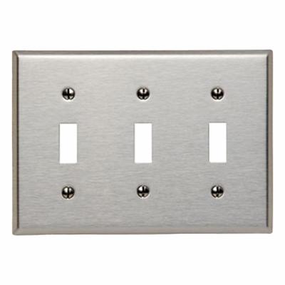 LEVITON Wall Plate: Toggle, 3 Gang, Silver - General Purpose Wall Plates