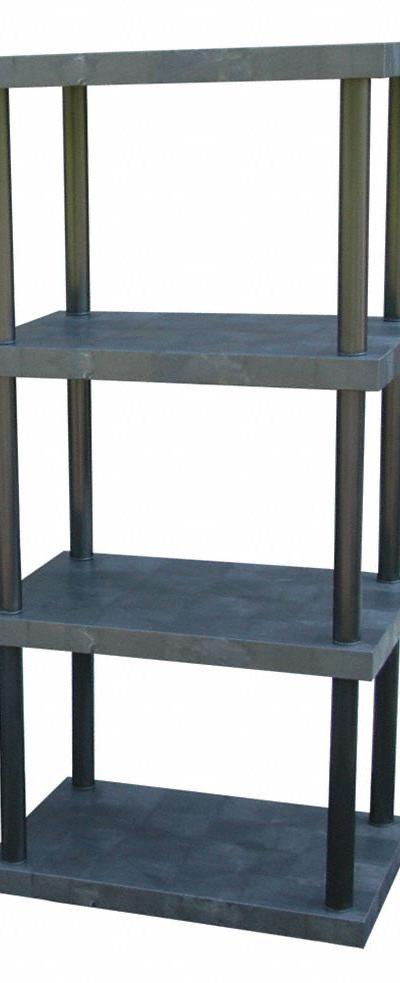 STRUCTURAL PLASTICS Plastic Shelving: 36 in x 24 in, 75 in Overall Ht, 4 Shelves - High-Durability Fixed Press-Fit Stationary Plastic Shelving