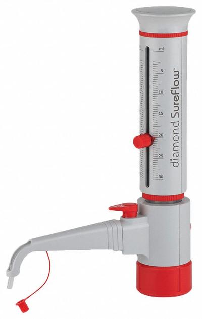 GLOBE SCIENTIFIC Bottle Top Dispenser: 30 mL Volume Capacity - mL, 2.5 mL – 30 mL - Bottle Top Dispensers