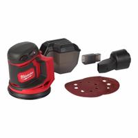 MILWAUKEE Cordless Sander: M18, Bare Tool, 5 in Dia, Random Orbital, Hook and Loop, 3/32 in Orbit (MPN 2648-20). Key specifications — attr658803: Bare Tool; attr658828: Disc Sander; attr658800: MILWAUKEE; attr868314: 18 V.