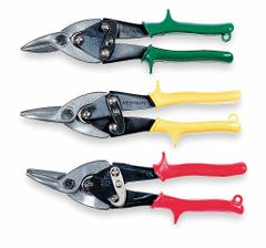 WESTWARD Aviation Snip Set: Left/Right/Straight, 9 3/4 in Overall Lg, 1 1/2 in Cutting Lg, Steel (MPN 4PM06). Key specifications — attr308531: Plastic; attr308530: Steel; attr308532: Steel; attr308533: Yes; attr308546: Left; Right; Straight; attr324897: WESTWARD.