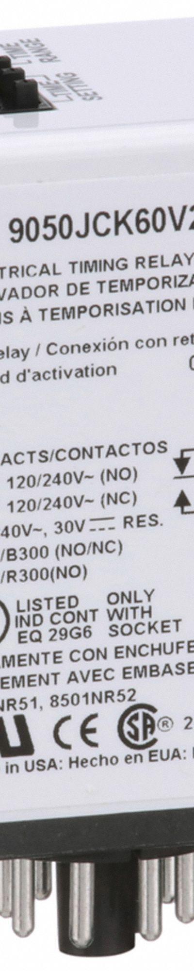 SCHNEIDER Single Function Time Delay Relay: Socket Mounted - Socket-Mounted Relays