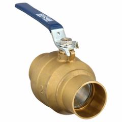 MILWAUKEE VALVE Manual Two-Way Ball Valve: 2 in, Brass, Straight, Sweat x Sweat, Full Port Ball Port (MPN 2" BA-485BMS). Key specifications — Brand: MILWAUKEE VALVE; Handle: Memory Stop Locking Lever.
