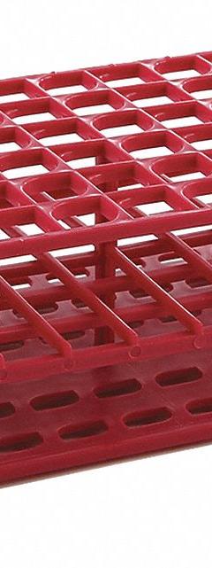 Tube Rack: 2 3/8 in Overall Wd, 8 in Overall Ht, 4 1/8 in Overall Lg, Polypropylene, Magenta (MPN HS27551D). Key specifications — Material: Polypropylene; Mounting Location: Benchtop; Color: Magenta; Product Type: Test Tube Rack; Total Holding Capacity: (72) Wells; Brand: HEATHROW SCIENTIFIC.