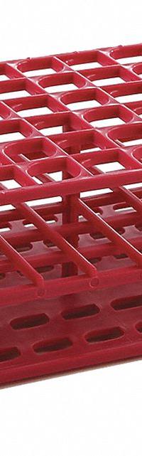 Tube Rack: 2 3/8 in Overall Wd, 8 in Overall Ht, 4 1/8 in Overall Lg, Polypropylene, Magenta (MPN HS27551D). Key specifications — Material: Polypropylene; Mounting Location: Benchtop; Color: Magenta; Product Type: Test Tube Rack; Total Holding Capacity: (72) Wells; Brand: HEATHROW SCIENTIFIC.