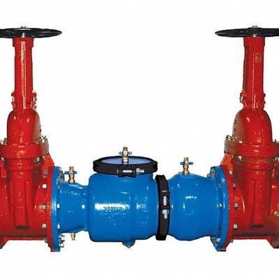 ZURN Double Check Backflow Preventer: 350, 3 in Pipe Size, Flange x Flange, 32 in Overall Lg - Zurn Double Check Backflow Preventers