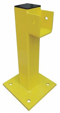 APPROVED VENDOR End Post: 4 in Post Wd, End, 4 in Post Dp, 1 Rail Levels, Rubber Caps, Powder Coated (MPN 22DN07). Key specifications — Includes Mounting Hardware: Mount Hardware Not Included; Color: Yellow; Material: Steel; Finish: Powder Coated; Product Type: Guardrail Post; Number of Rail Levels: 1.