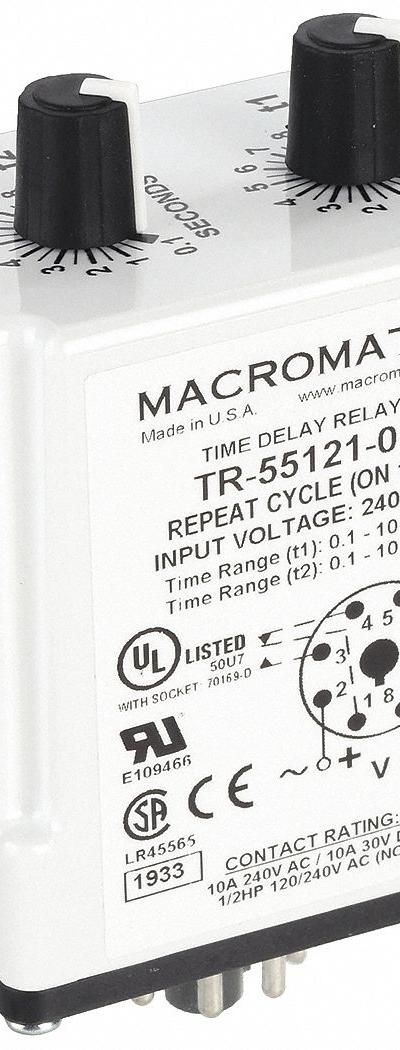 MACROMATIC Single Function Time Delay Relay: Socket Mounted - Socket-Mounted Relays