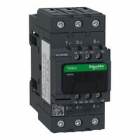 SCHNEIDER IEC Magnetic Contactor: Non-Reversing, 3 Poles, 3NO Contacts, 40 A, 24V AC Coil (MPN LC1D40AB6). Key specifications — Brand: SCHNEIDER; Integrated Surge Suppression: No.