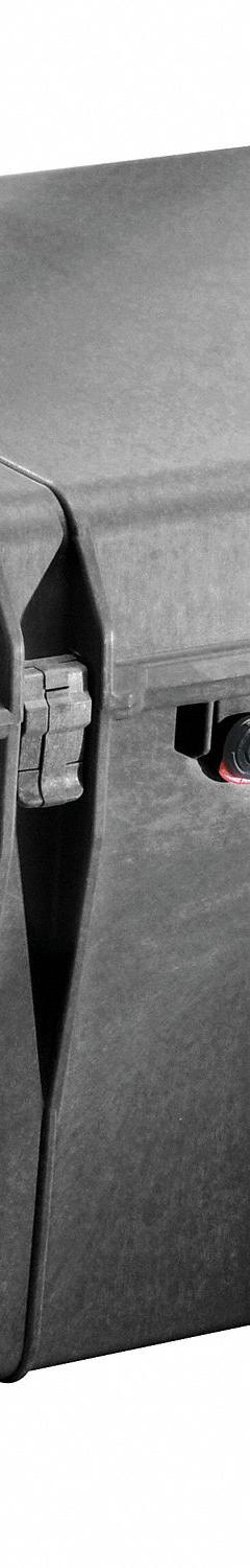 PELICAN Protective Case: 19 5/8 in x 28 1/4 in x 17 5/8 in Inside, No Foam, Black, 4 Wheels, IP67 (MPN 1660NF). Key specifications — Handle Style: Folding; Brand: PELICAN; Case Closure Type: Double Throw.