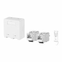 METZ CONNECT RJ45 Keystone: Rail, GD-Zn (Zinc Die-Cast), IDC Connection x RJ45, 180° Mounting Angle (MPN 130B21D2APL-E). Key specifications — Housing Material: GD-Zn (Zinc Die-Cast); Includes Connector: Equipped; Mounting Type: Rail; Product Type: Extension Box; Connector Color: White; Connection Type: IDC Connection x RJ45.