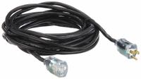 APPROVED VENDOR Extension Cord: Outdoor Use, 25 ft Lg, Outlet, 5-15P, 14/3, SJTW, Black, 125V AC (MPN 21RJ54). Key specifications — Brand: APPROVED VENDOR; Temperature Rating: -40° to 167°F; NEMA Plug Configuration: 5-15P.