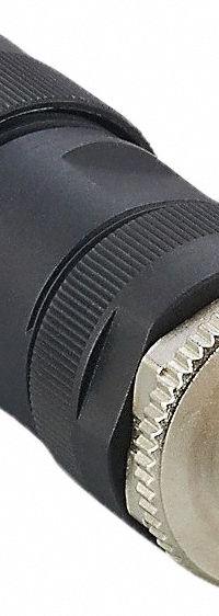 IFM M12 Circular Connector: L Coded, 5 Pin, M12 Male Thread, IP67, Screw Terminals, Straight, Nylon (MPN E12673). Key specifications — Connector Body Type: Pin; Coding: L; Brand: IFM; Voltage Rating: 63V DC; Thread Size: M12; Mounting Type: Front Mounting; Mounting Style: Male Thread; IP Rating: IP67.