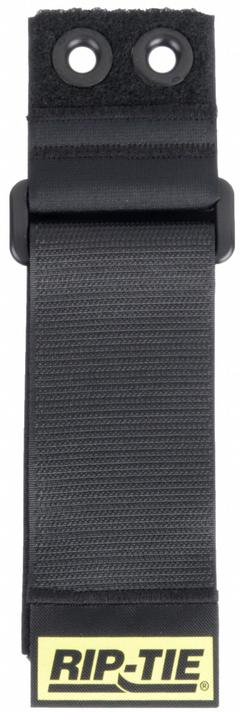 RIP-TIE Hook-and-Loop Cinch Strap: 16 in Lg, 4.00 in, 2 in Wd, 90 lb Tensile Strength, Black, 10 PK (MPN O-16-G10-BK). Key specifications — Color: Black; Brand: RIP-TIE; Includes: Brass Grommets; Max. Bundle Dia.: 4.00 in.