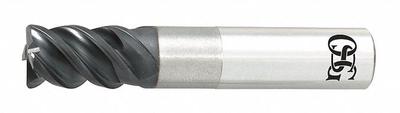 OSG Square End Mill: Carbide, TiAlN Coated, 3 Flute, 1" Mill Dia, 1-1/2" LOC - Carbide Square End Mills for Stainless Steel & Super Alloys