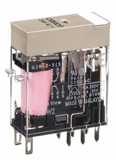 OMRON General Purpose Relay: Socket Mounted, 5 A Current Rating, 24V AC, DPDT - Socket-Mounted Relays