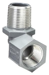 Elbow, 90 Degrees: Aluminum, Powder Coated, MF, 3/4 in Trade Size, Female to Male, NPT (MPN MF-90-2WW). Key specifications — Ends - Hazardous Fittings: 3/4 in FNPT x 3/4 in MNPT; Material: Aluminum; Finish: Powder Coated; Brand: HUBBELL KILLARK.
