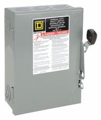 SQUARE D Safety Switch: Non-Fusible, 60 A, Three Phase, 240V AC, Galvanized Steel, Indoor (MPN DU322). Key specifications — attr867131: SQUARE D.