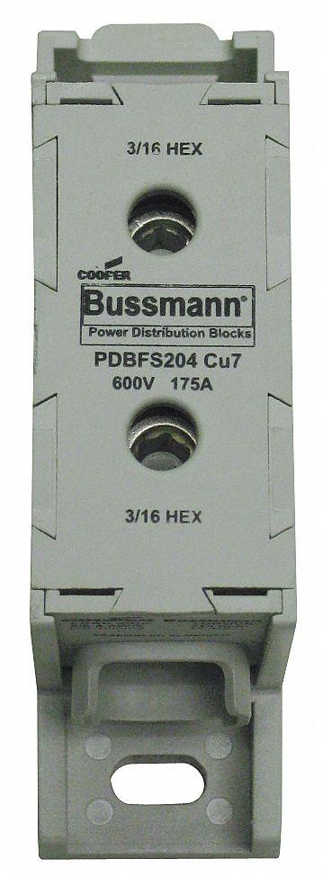 BUSSMANN Power Distribution Block: Finger-Safe, Lug, Lug - Finger-Safe Blocks with Lugs