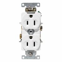 LEVITON Duplex Receptacle/Outlet, 15 Amp: Duplex, 5-15, White, 125V AC, 15 A, 2 Pole / 3 Wire (MPN C5262-W)