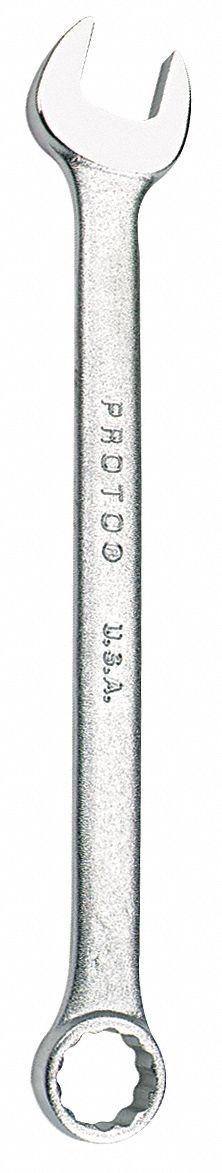 PROTO Combination Wrench: Alloy Steel, Satin, 28 mm Head Size, 15 in Overall Lg - Metric 12-Point Combination Wrenches