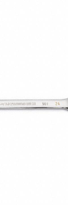 GEARWRENCH Combination Ratcheting Wrench: Alloy Steel, Full Polish Chrome, 24 mm Head Size, Std (MPN 86724). Key specifications — attr309600: 24 mm; attr309611: Full Polish Chrome; attr309610: Alloy Steel; attr309604: Yes; attr309612: No; attr309613: No; attr309615: No; attr324932: GEARWRENCH.