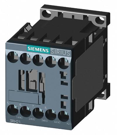 Siemens Control Relay: DIN-Rail & Surface Relay Mounting, 110V DC Coil Volt, 4NO - Combination DIN-Rail & Surface-Mounted Relays
