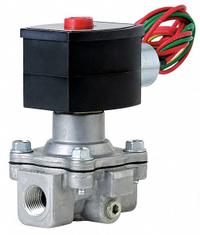 REDHAT Solenoid Valve: 2-Way, Normally Closed, 3/4 in Pipe Size, 12V DC, Explosion Proof/Watertight (MPN EF8215G030). Key specifications — Brand: REDHAT; Pipe Size: 3/4 in; Voltage: 12V DC; Coil Enclosure: Watertight.
