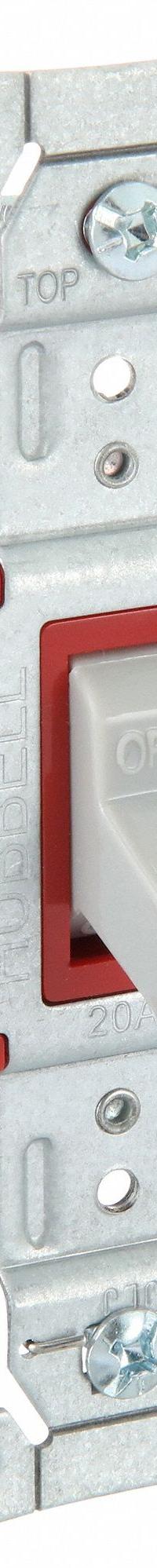 HUBBELL Wall Switch: Toggle Switch, Single Pole, Maintained, Gray, 120/277V AC, 20 A (MPN SNAP1221GY). Key specifications — Illuminated: No; Voltage Rating: 120/277V AC.