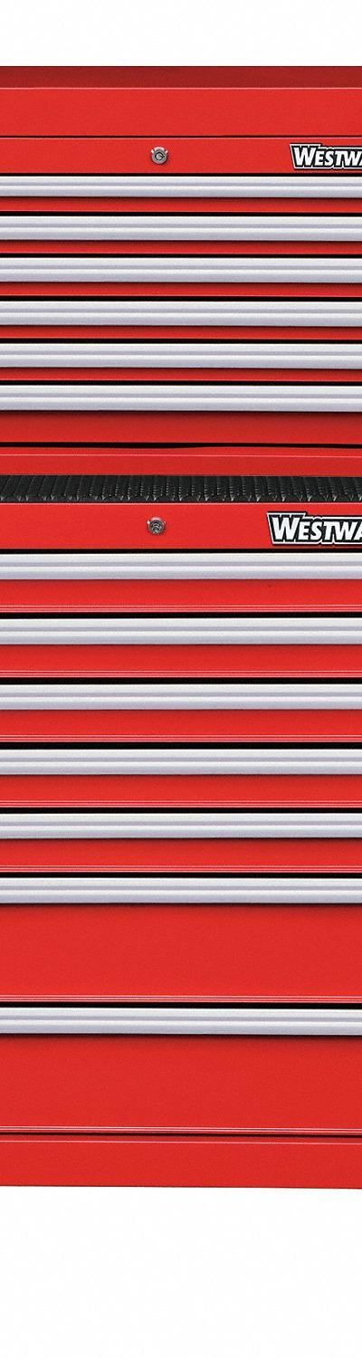 WESTWARD Tool Chest and Cabinet Combination: 13 Drawers - Light-Duty Top Chest & Rolling Cabinet Combos