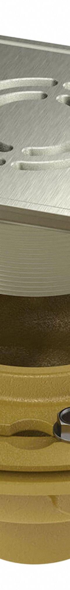 BESTCARE Floor Drain: Square, Stainless Steel, Satin, 9 in Overall Dia, 6 1/4 in Overall Ht, Slotted (MPN WHFD-5SQ-2NH). Key specifications — Brand: BESTCARE; Grate Color: Silver; Includes: Vandal Resistant Screws; Connection Type: No Hub; Finish: Satin.