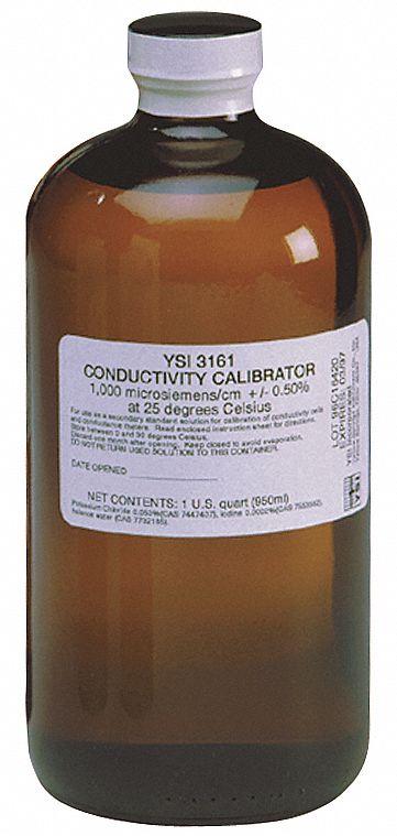 YSI Conductivity Calibration Solution: Lab, 1 pt Volume, 10,000 us/Cm, 3168, 8 - Conductivity Standards
