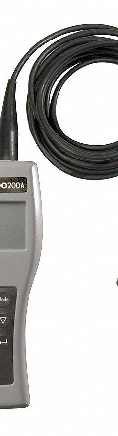 YSI Dissolved Oxygen Meter: Dissolved Oxygen/Temp, 200% DO Concentration - Max, 0.1% DO Resolution (MPN DO200ACC-01). Key specifications — Includes: Probe; DO Accuracy: ±2% of The Reading or ±2% Air Saturation (Whichever is Greater); Temp Accuracy: ±0.3°C ±1 Digit; Brand: YSI; DO Resolution: 0.1%.