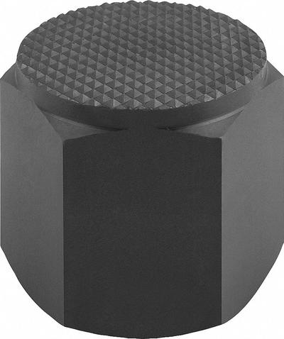 KIPP Tapped Positioning Foot w/Serrated Face: Internal Threads, Serrated, M12 Thread Size - Tapped Positioning Feet with Serrated Face