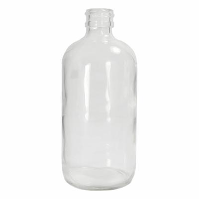 QORPAK Sampling Bottle: 480 mL, Colorless, 28-400, No Closure, 60, No Closure - Clear Narrow Mouth Round Glass Lab Bottles
