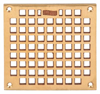 JAY R. SMITH MFG. CO Grate: A, Square, 5 5/8 in Overall Wd, 1/2 in Overall Ht, Bronze - Light-Duty Floor Drain Grates (Class A)