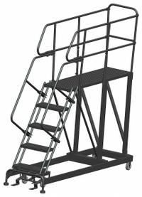 BALLYMORE Mobile Work Platform: 4.2 ft Platform Ht - Max, 24 in x 60 in, Steel, 800 lb Load Capacity (MPN SEP5-2460). Key specifications — Folding: Not Foldable; Mobility: Rolling; Brand: BALLYMORE; Color: Gray; Height Adjustability: Fixed Height; Includes Handrails: Handrails Included; Locking Mechanism: Foot-Activated Step Lock; Handrails: Includes Handrails.