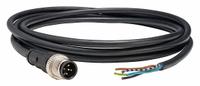 Cordset: M12 Male Straight X Bare Wire, 5 Pins, Black, PUR, 2 m Cable Lg, 3 A Max Current (A) (MPN XZCP1564L2). Key specifications — Cable Jacket Color: Black; End 1 Gender: Male; End 1 Mounting Orientation: Straight; End 2 Connection Type: Bare Wire; IP Rating: IP67; Brand: TELEMECANIQUE SENSORS; Wire Size: 18 AWG; Cable Jacket Material: PUR.