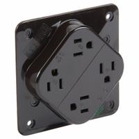 HUBBELL Receptacle: Hospital Grade Fed. Spec., Quad, 5-15R, Brown, 125V AC, 15 A, 2 Pole / 3 Wire (MPN HBL415H)