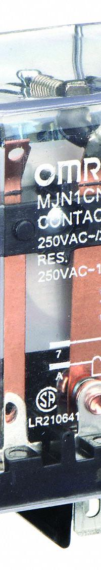 OMRON General Purpose Relay: Socket Mounted, 10 A Current Rating, 24V AC, SPDT, 5 Pins/Terminals (MPN MJN1C-N-AC24). Key specifications — Brand: OMRON; Base Type: Square; Mounting Style: Plug-In; Pin Shape: Flat; Electrical Connection: Quick-Connect; Manufacturer Part Number: MJN1C-N-AC24; Series: MJN Series.