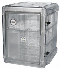 Cabinet Desiccator: Non-Vacuum, Rectangular, 1.6 cu ft Capacity, Polyester, 13 3/8 in Overall Wd (MPN F42073-1000). Key specifications — Includes: Lid; Material: Polyester; Brand: SP SCIENCEWARE; Desiccator Shape: Rectangular.