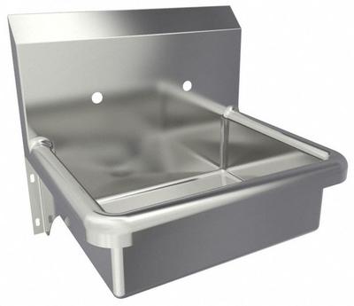 SANI-LAV Hand Sink: 1 Stations, 6 in Bowl Dp, 16 in Bowl Lg, 12 1/2 in Bowl Wd - One-Station Wall-Mounted Hand Sinks without Faucets