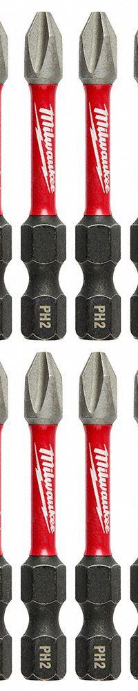 MILWAUKEE Power Bit: Power Bit, Imperial, PH2 Bit Industry Size, #2 Bit Size, Std, Hex, 15 PK (MPN 48-32-5004). Key specifications — attr1119695: MILWAUKEE; attr1119703: Alloy Steel; attr1119710: Standard; attr1119708: Hex; attr1202404: #2.