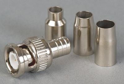 DOLPHIN COMPONENTS CORP Coaxial Connector: Male, Connector, Silver, Crimp-On, 4 GHz Max Freq - BNC Coaxial Connectors
