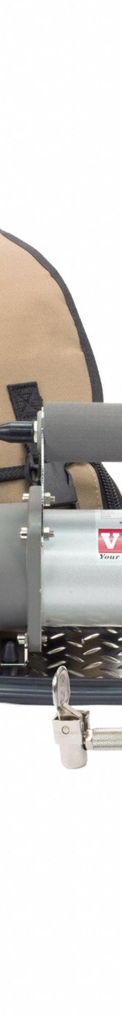 VIAIR CORPORATION Portable Air Compressor: Quiet, Oil Free, Tankless, 0.24 hp, 1.41 cfm @ 90 psi (MPN 40050). Key specifications — attr48686: Oil Free; attr48685: 24V DC; attr48689: 0.71 cfm @ 150 psi; attr48678: 15.0 A; attr48688: Carrying Bag; attr48671: VIAIR CORPORATION; attr124308: Quiet (less than 75 dBA).