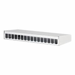 METZ CONNECT RJ45 Housing: Surface, Steel, RJ45, 16 Ports, Unequipped (MPN 130861-1602-E). Key specifications — Housing Material: Steel; Includes Connector: Unequipped; Mounting Type: Surface; Product Type: Module Housing; Connector Color: White; Connection Type: RJ45.