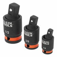 KLEIN TOOLS Impact Sockets: 1/2 in_1/4 in_3/8 in Input Drive Size, Square, 2 11/20 in Overall Lg (MPN 65843SW). Key specifications — attr1205012: Black Phosphate; attr1205008: KLEIN TOOLS; attr1205010: Square; attr1205013: Locking Included.